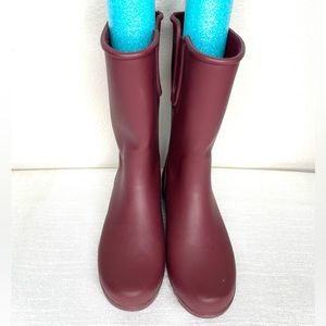 Sperry Wo's Waterproof Rubber Boots Burgundy size 9 Top-Sider